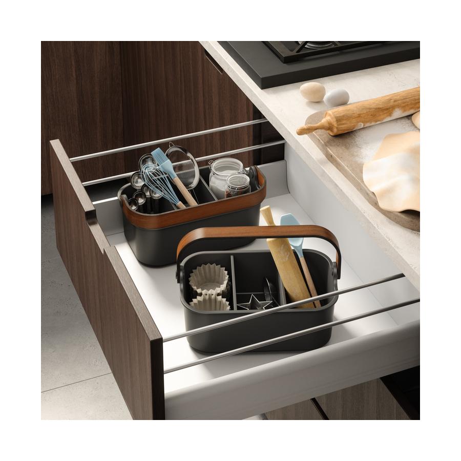 Umbra Bellwood Small Stackable Bin Black/Walnut Black/Walnut