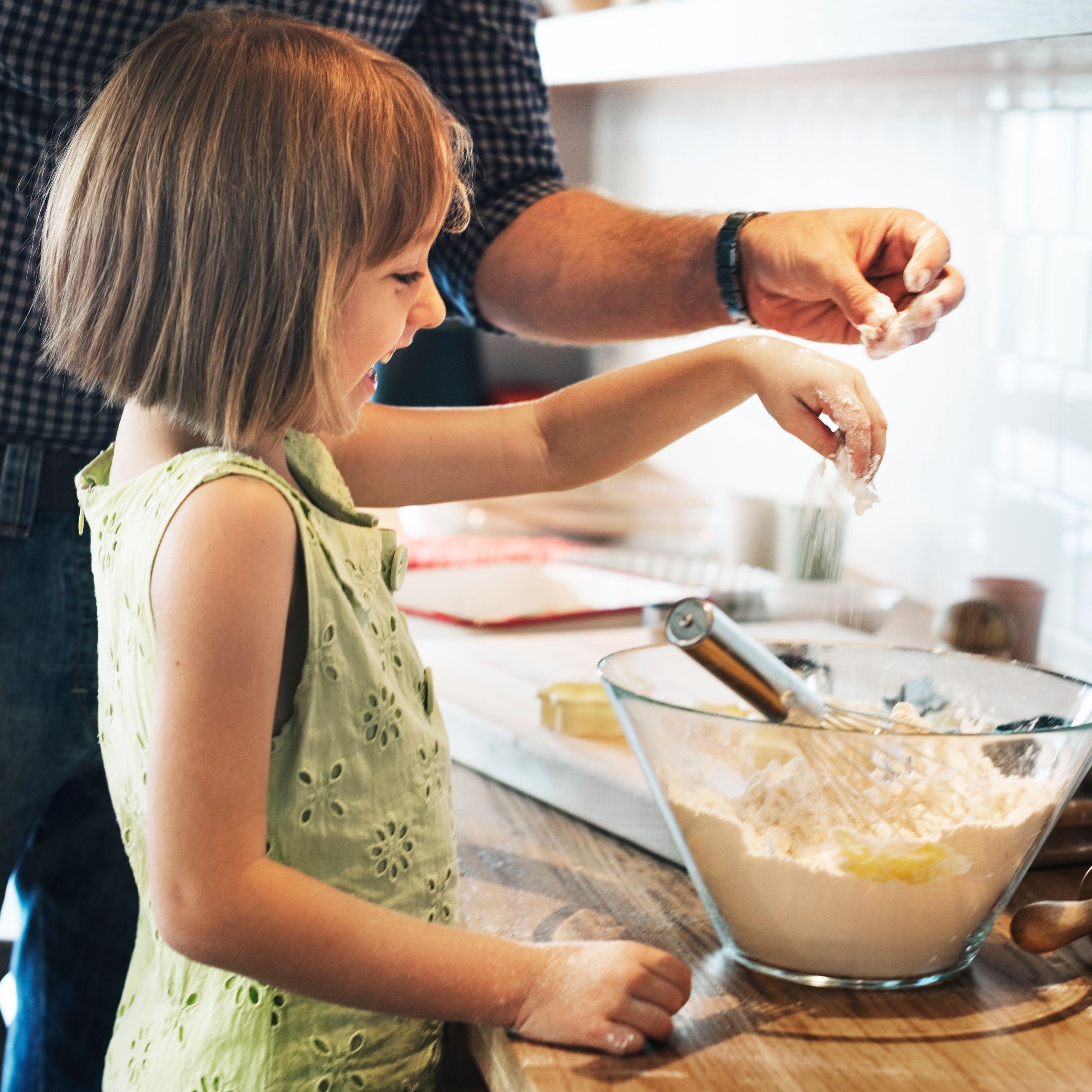 Young child baking 