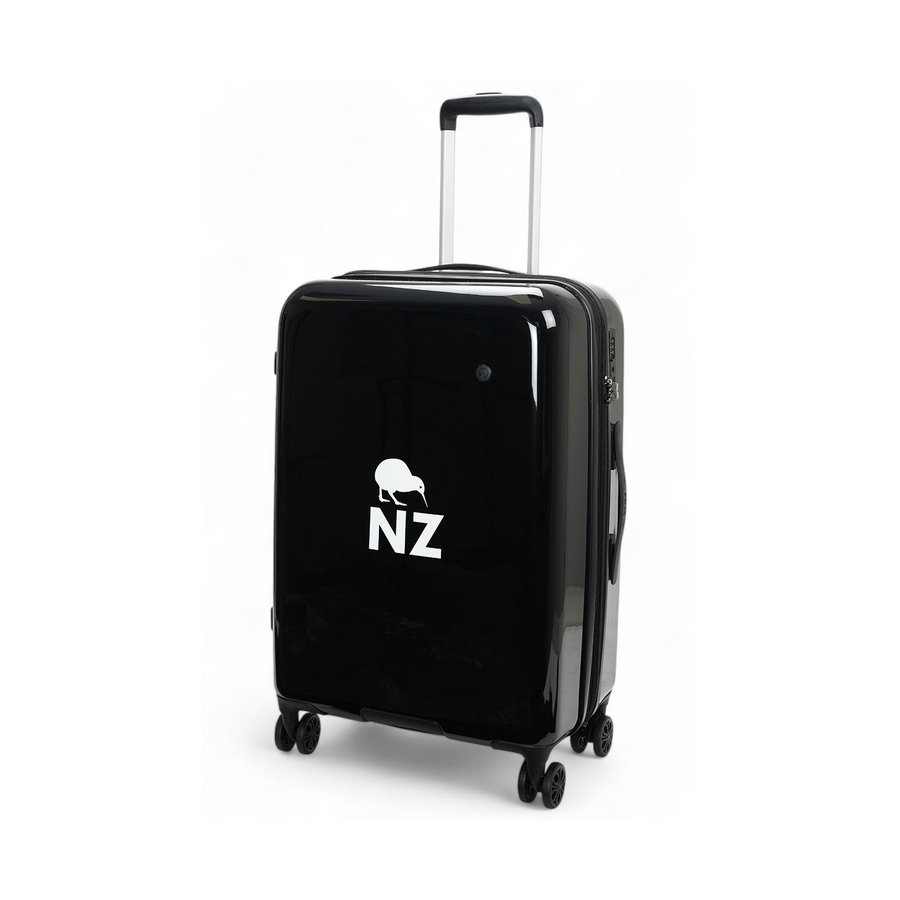 Caselite NZ Kiwi 67cm Hardside Checked Suitcase Black Black