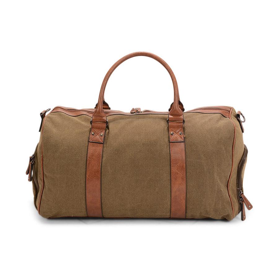 Pierre Cardin Cross Canvas Overnight Bag Brown Brown