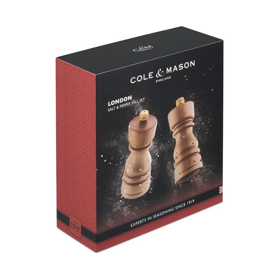 Cole & Mason London Mills Gift Set - 13cm Natural Beech Natural Beech