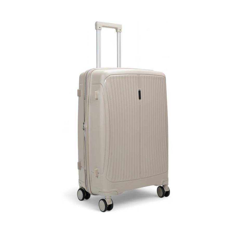 Caselite Quest 65cm Hardside Checked Suitcase Beige Beige