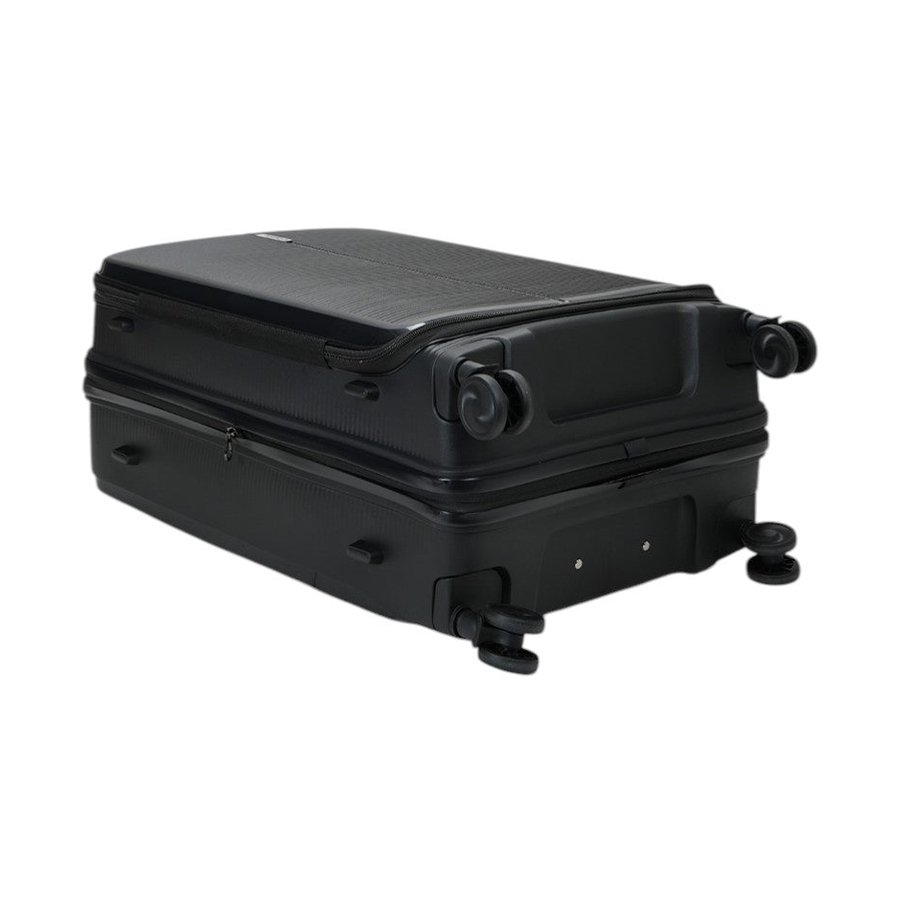 Caselite Venture 76cm Top Open Hardside Checked Suitcase Black Black