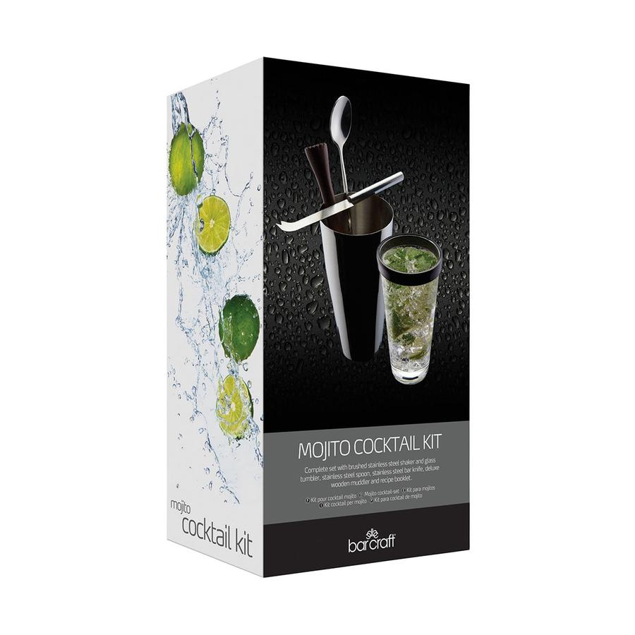 Barcraft Mojito Cocktail 4 Piece Set Silver Silver