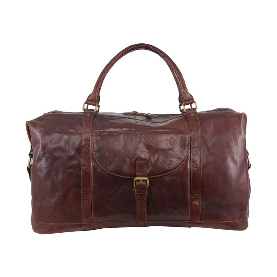 Pierre Cardin Andie Rustic Leather Overnight Duffle Bag Chocolate/Chestnut Chocolate/Chestnut