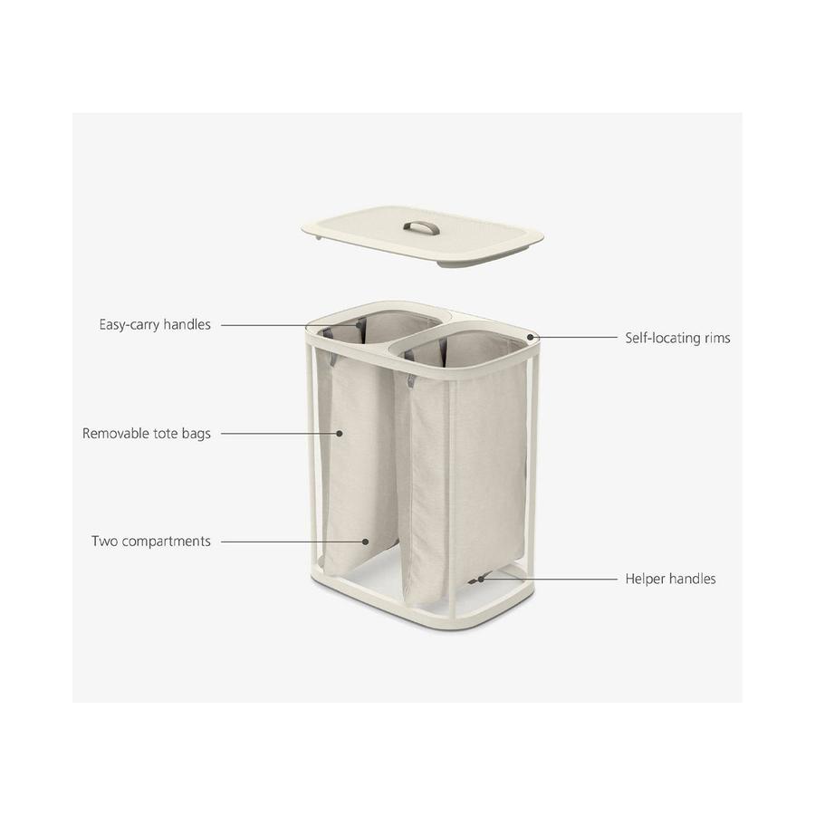 Joseph Joseph Tota 90L Laundry Separation Basket Ecru Ecru
