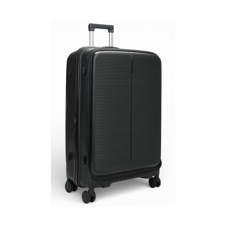 Caselite Venture 57cm & 76cm Top Open Hardside Luggage Set Black Black