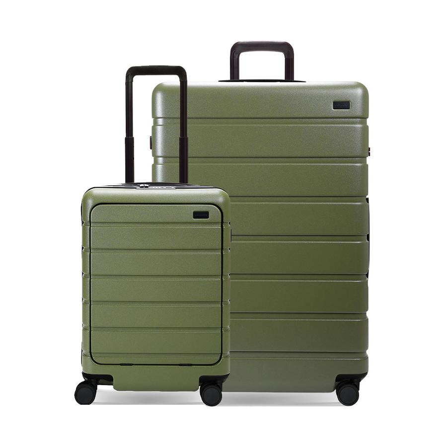 Explorer Arlo Pro 52cm Front Access & 75cm Hardside Luggage Set Evergreen Evergreen