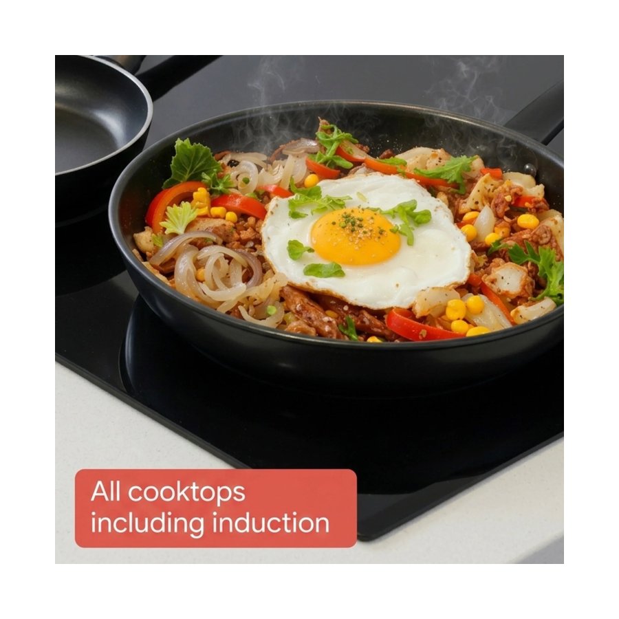 Raco Everyday Essentials 24cm Nonstick Induction Frypan Black Black