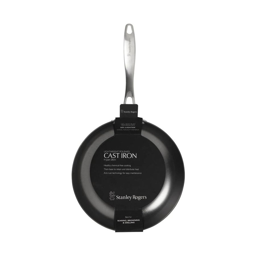 Stanley Rogers Lightweight Cast Iron 28cm Frypan Black Black