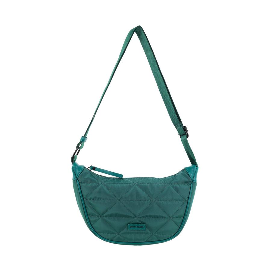 Pierre Cardin Charlise Ladies Nylon Crescent Cross-Body Bag Green Green