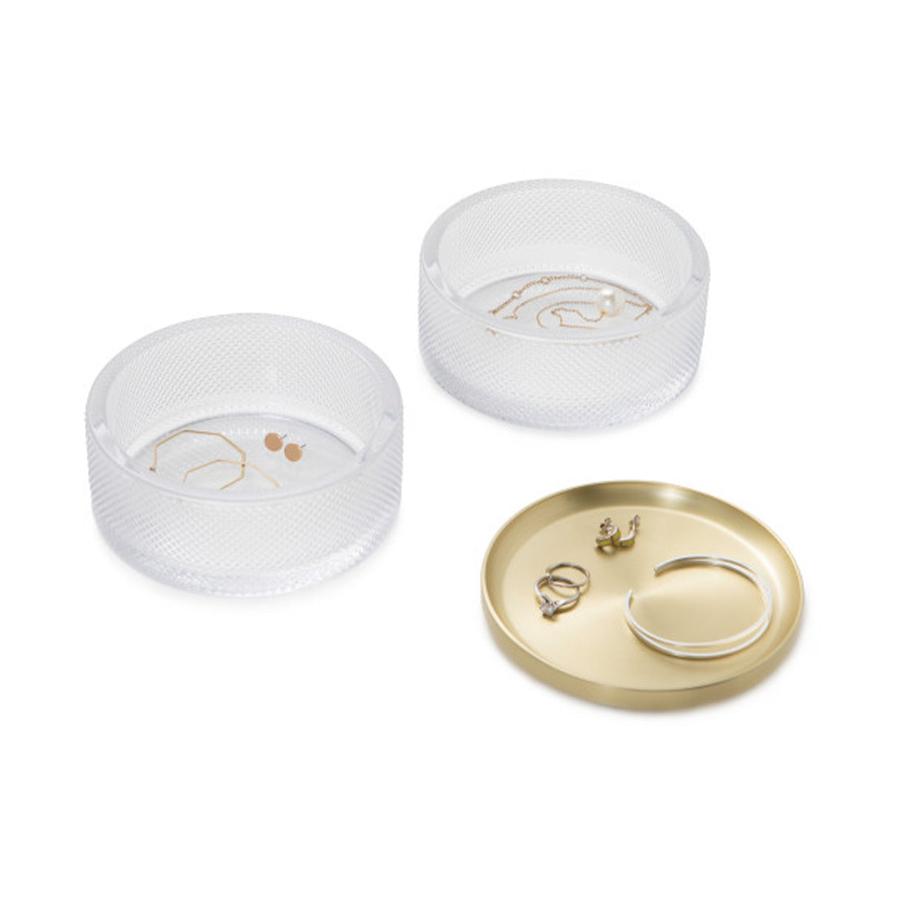 Umbra Tesora Glass Jewellery Box Brass Brass