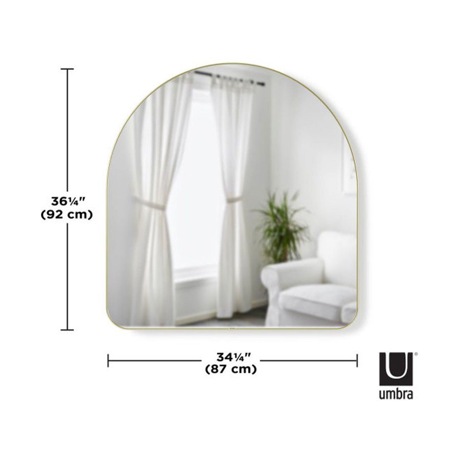 Umbra Hubba Arched Mirror (87cm x 92cm) Brass Brass