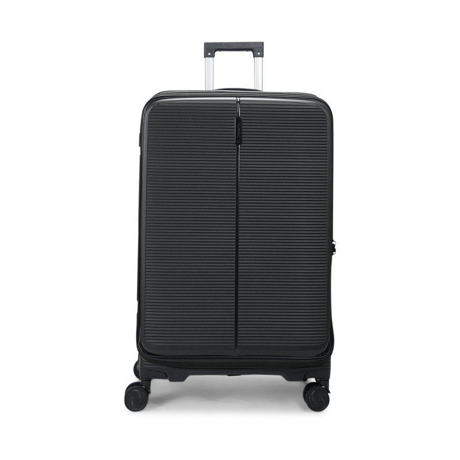Caselite Venture 76cm Top Open Hardside Checked Suitcase Black Black
