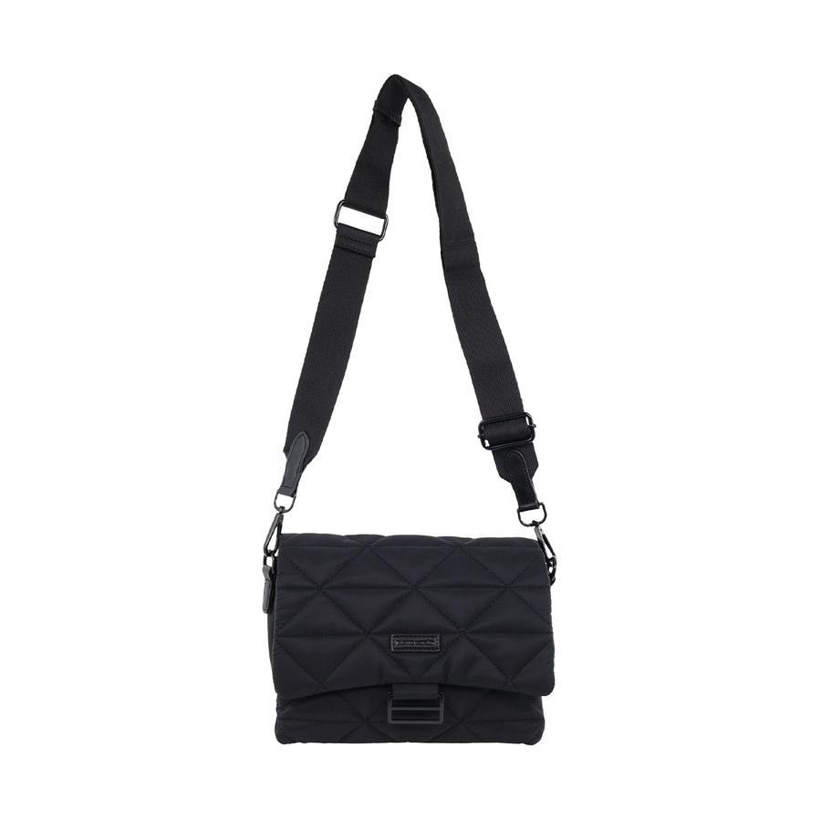 Pierre Cardin Marzia Ladies Nylon Textured Crossbody Bag Black Black