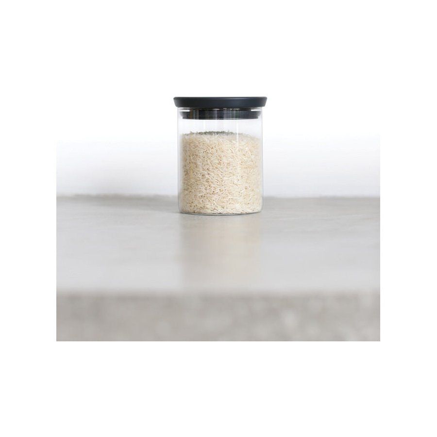 Brabantia Stackable Glass Jar (600ml) Dark Grey Dark Grey