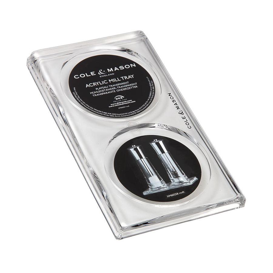 Cole & Mason Acrylic Salt & Pepper Mill Tray Clear Clear