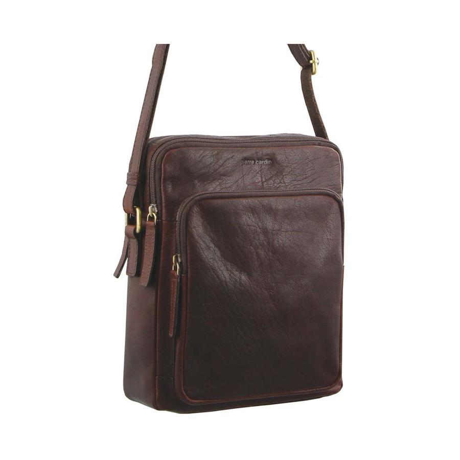 Pierre Cardin Ashley Rustic Leather iPad Bag Chestnut Chestnut