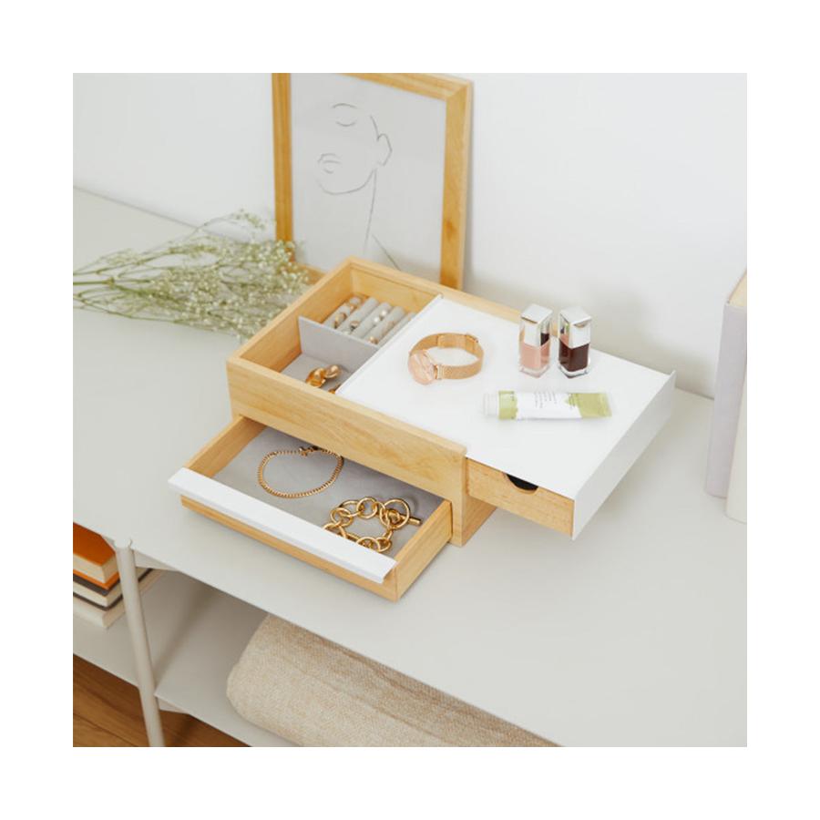 Umbra Stowit Jewellery Box White/Natural White/Natural