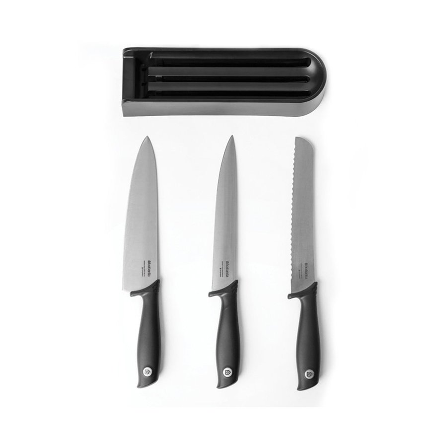 Brabantia Tasty+ Drawer Knife Block Plus Knives Dark Grey Dark Grey