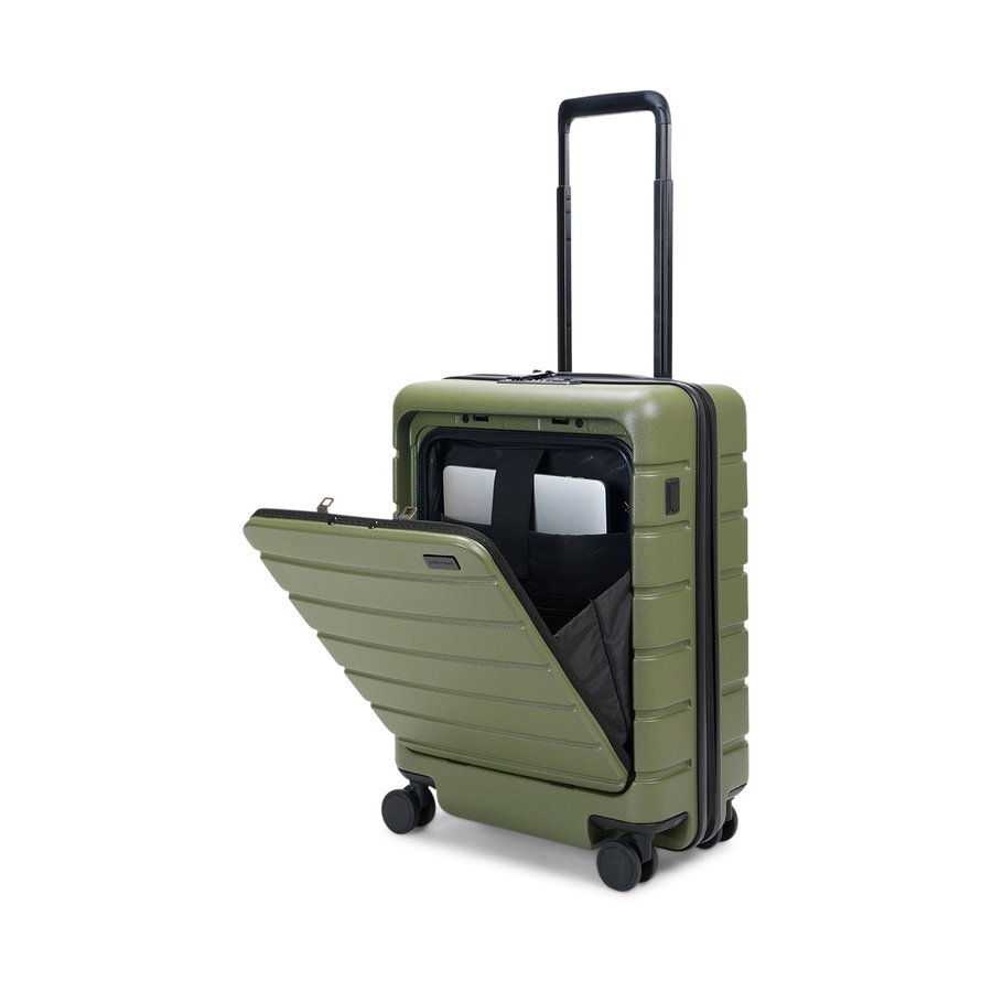 Explorer Arlo Pro 52cm Front Access & 65cm Hardside Luggage Set Evergreen Evergreen