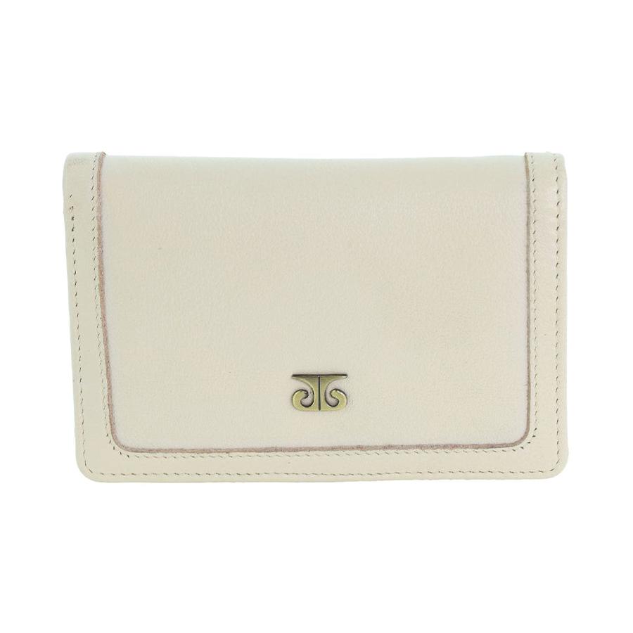 Pierre Cardin Shayla Ladies Leather Snap Button Bi-Fold Wallet Bone Bone