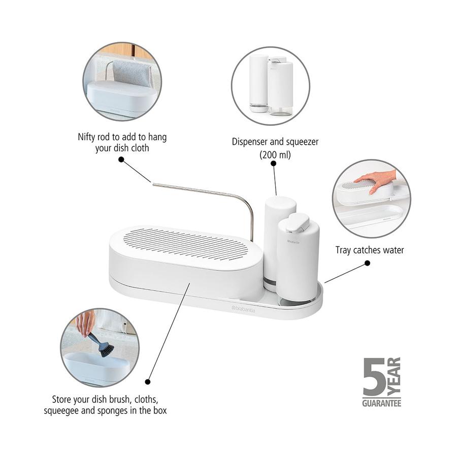 Brabantia SinkStyle Organiser Set of 3 Mineral Fresh White Mineral Fresh White