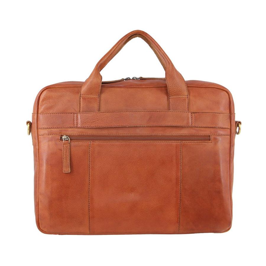 Pierre Cardin Camden Rustic Leather 15" Laptop Bag Cognac Cognac