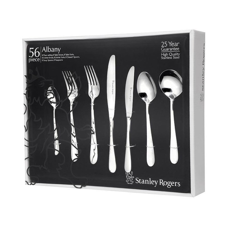 Stanley Rogers Albany 56 Piece Cutlery Set Stainless Steel Stainless Steel