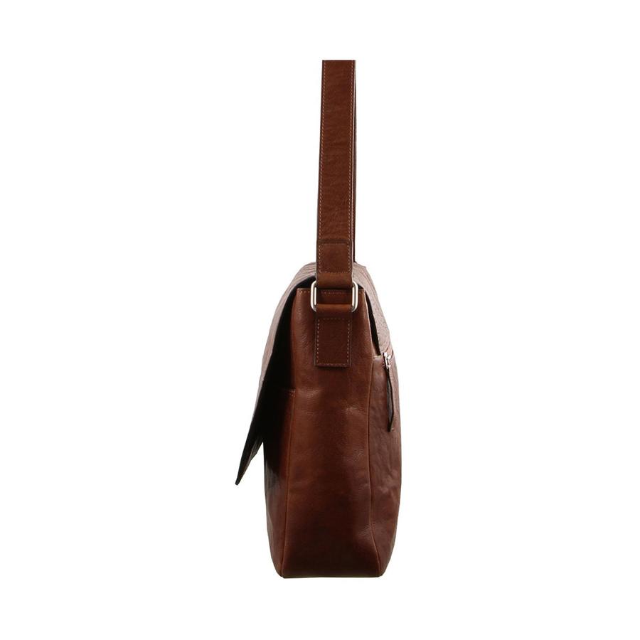 Pierre Cardin Dallas Rustic Leather Computer Bag Chestnut Chestnut