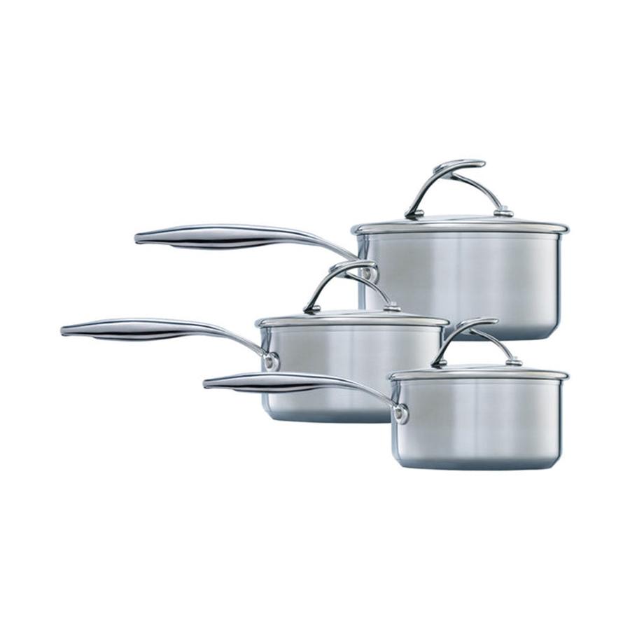 Circulon SteelShield S-Series 3 Piece Saucepan Set Stainless Steel Stainless Steel
