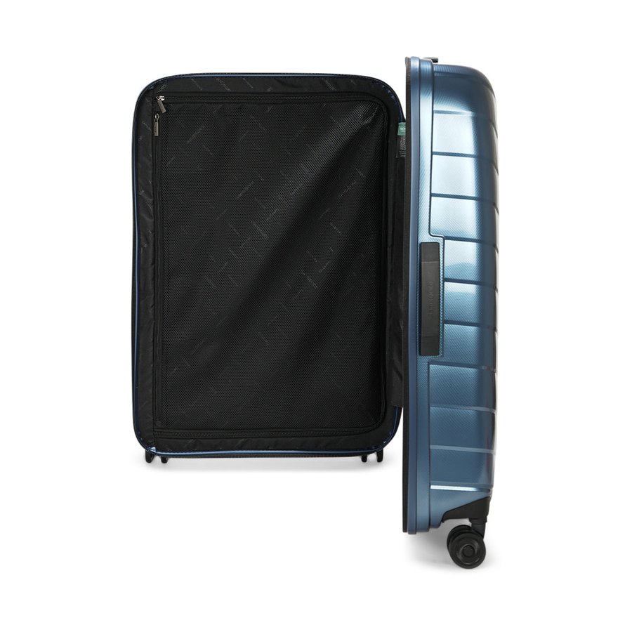 Samsonite Attrix 75cm Hardside Checked Suitcase Steel Blue Steel Blue