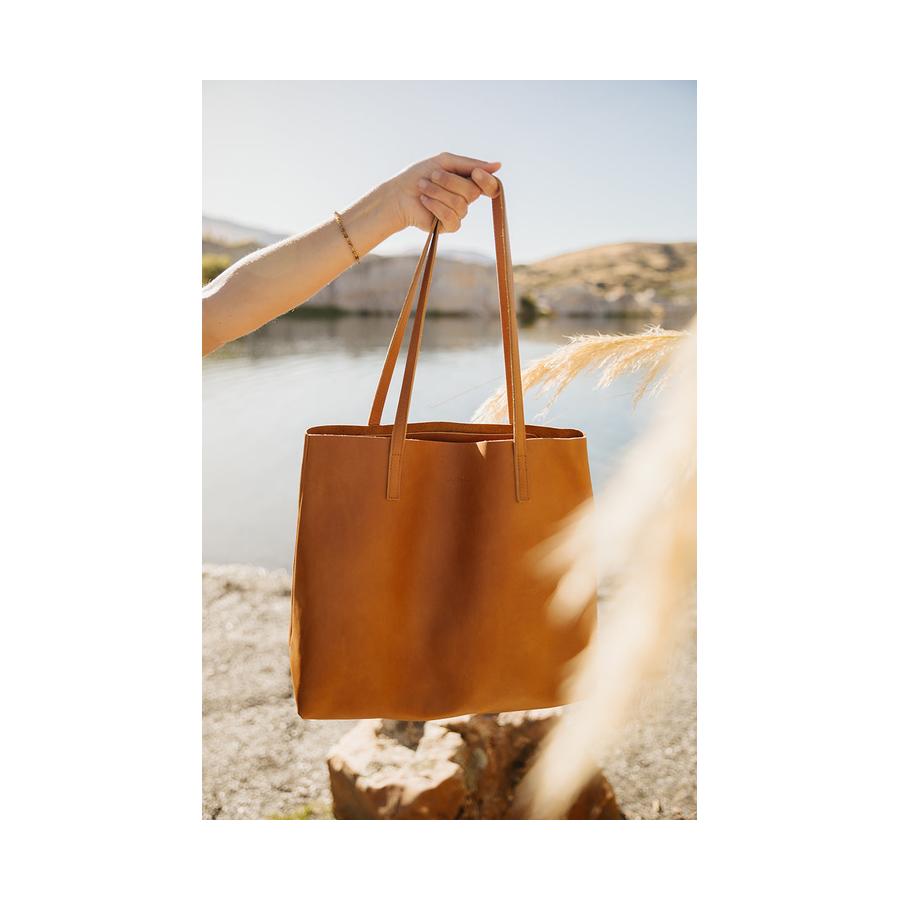 Duffle&Co Bri Raw Edged Tote Vintage Tan Vintage Tan