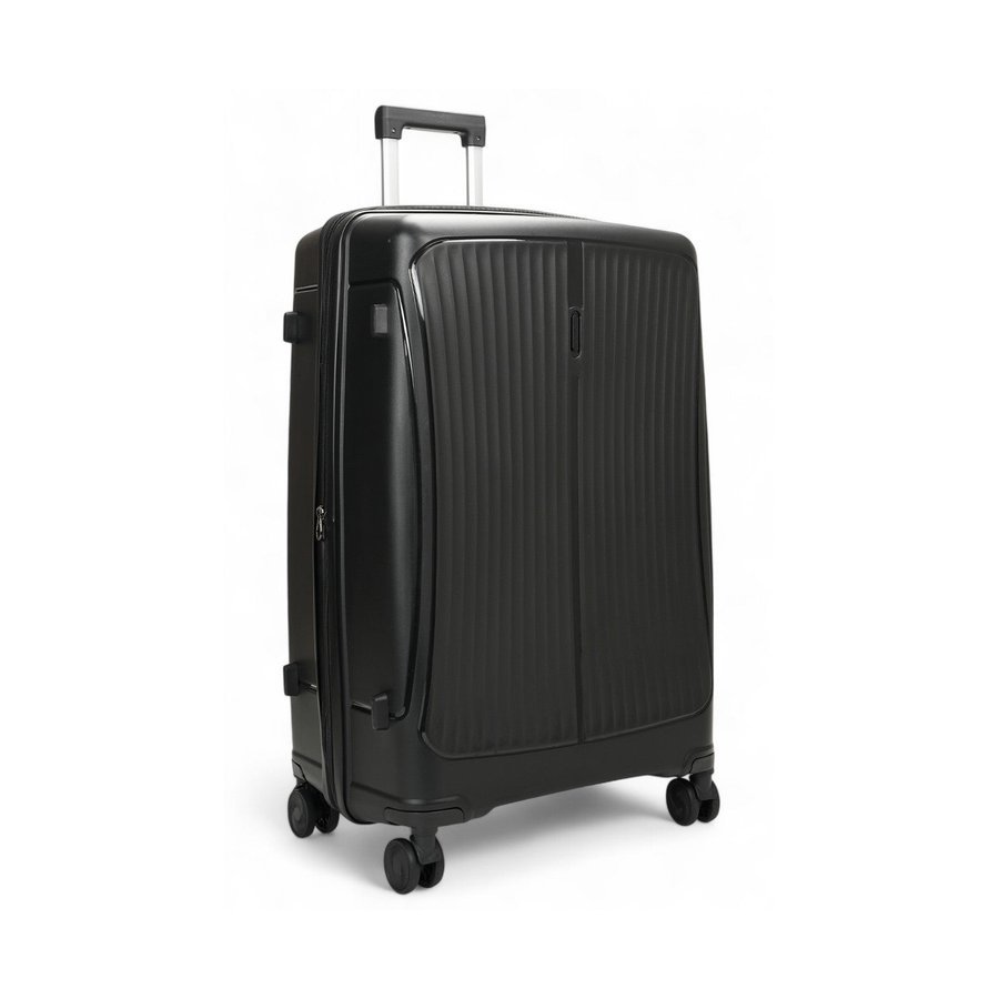 Caselite Quest 75cm Hardside Checked Suitcase Black Black