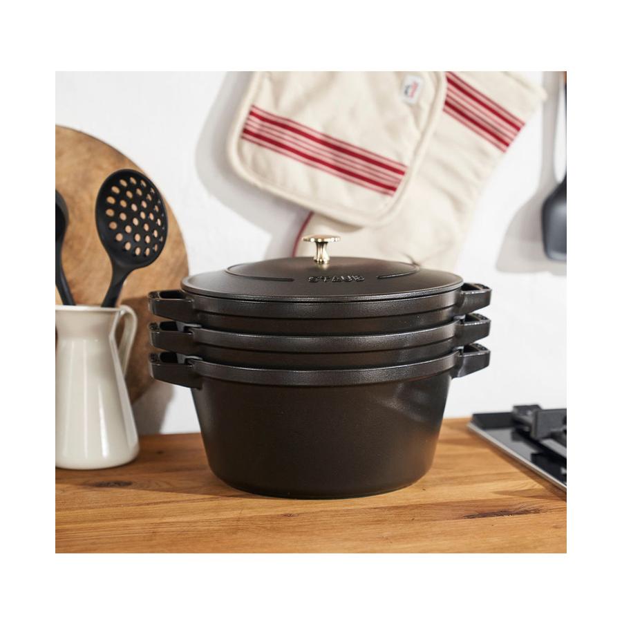 Staub 4 Piece Cookware Set Black Black