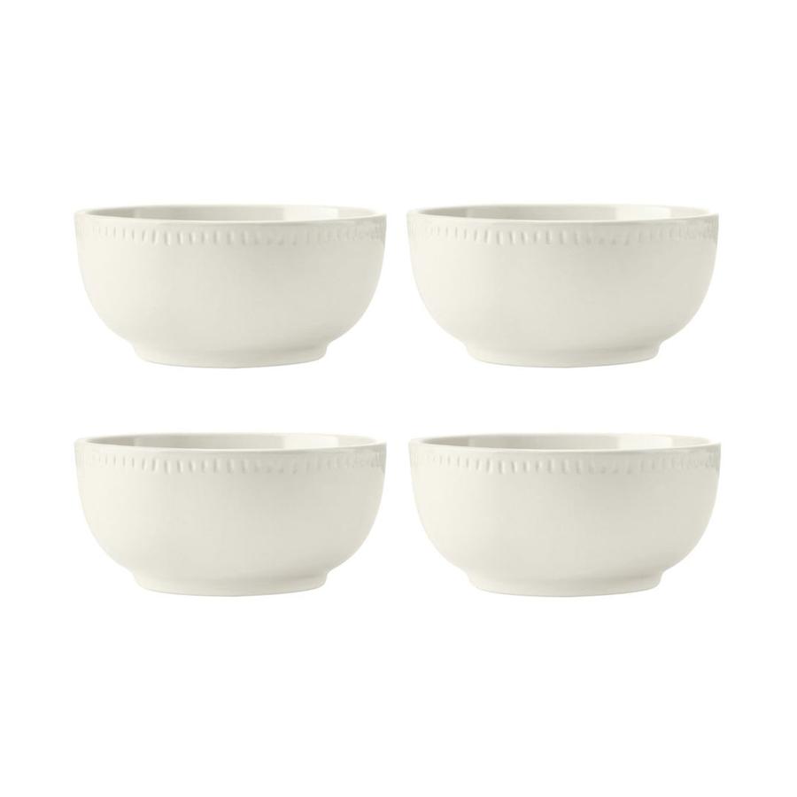 Mikasa Cranborne 12-Piece Stoneware Dinner Set Cream Cream