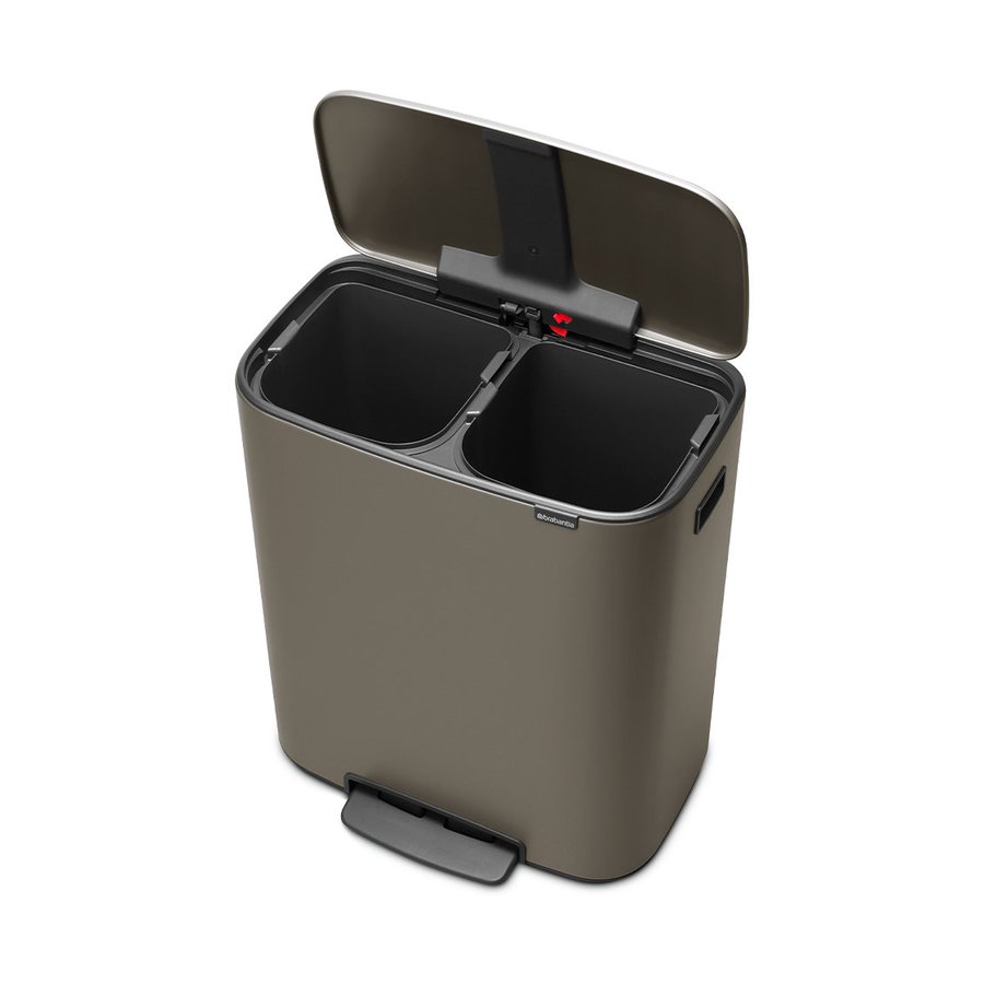 Brabantia Bo Pedal Bin (2 x 30L) Platinum Platinum