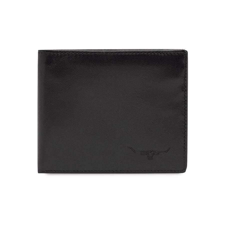 RM Williams Tri-Fold Yearling Leather Wallet Black Black