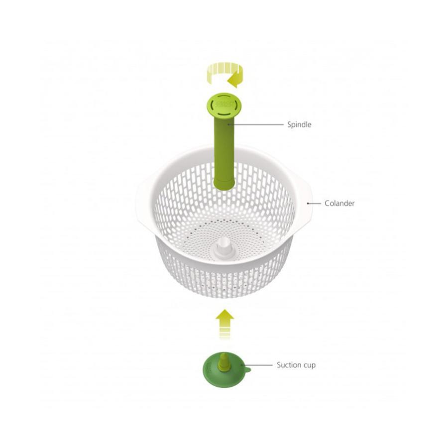 Joseph Joseph Spindola Salad Spinning Colander White White