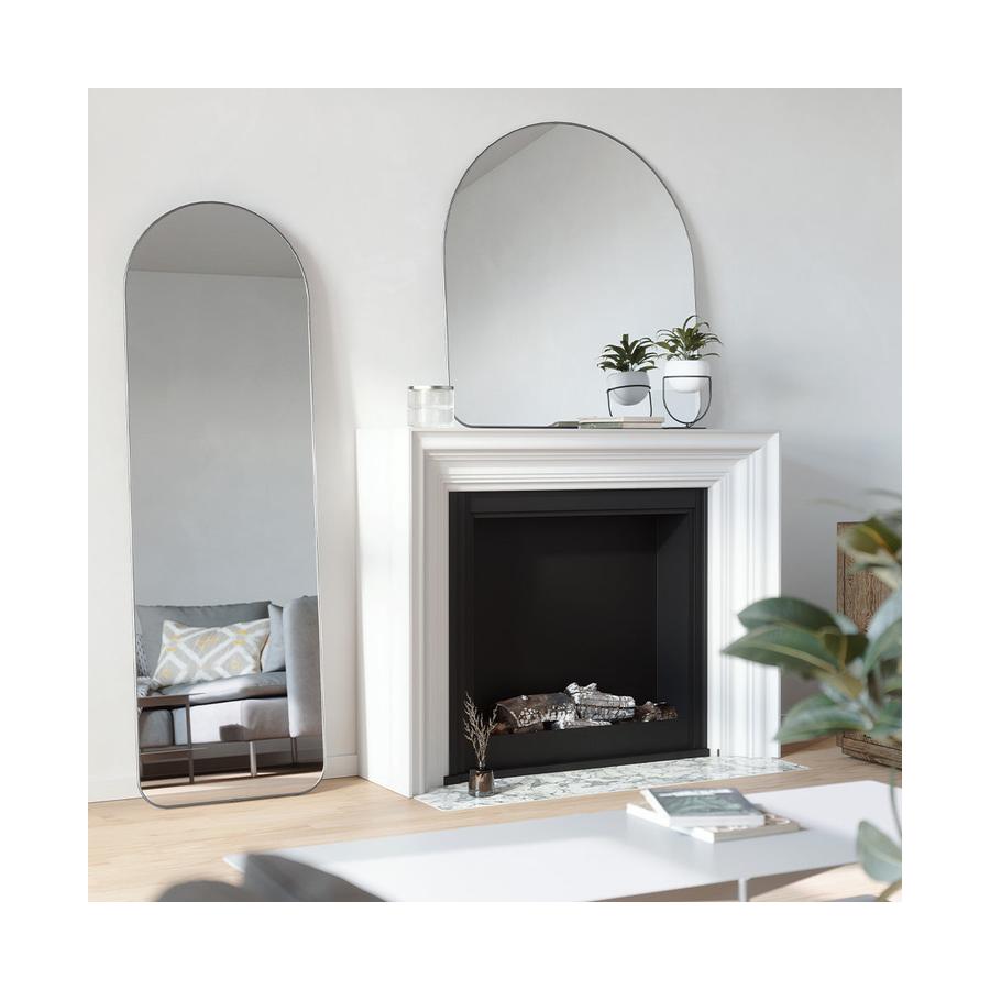 Umbra Hubba Arched Leaning Mirror (157cm x 50cm) Metallic Titanium Metallic Titanium