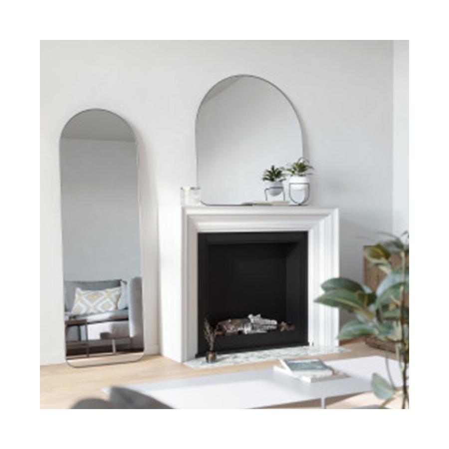 Umbra Hubba Arched Mirror (87cm x 92cm) Metallic Titanium Metallic Titanium