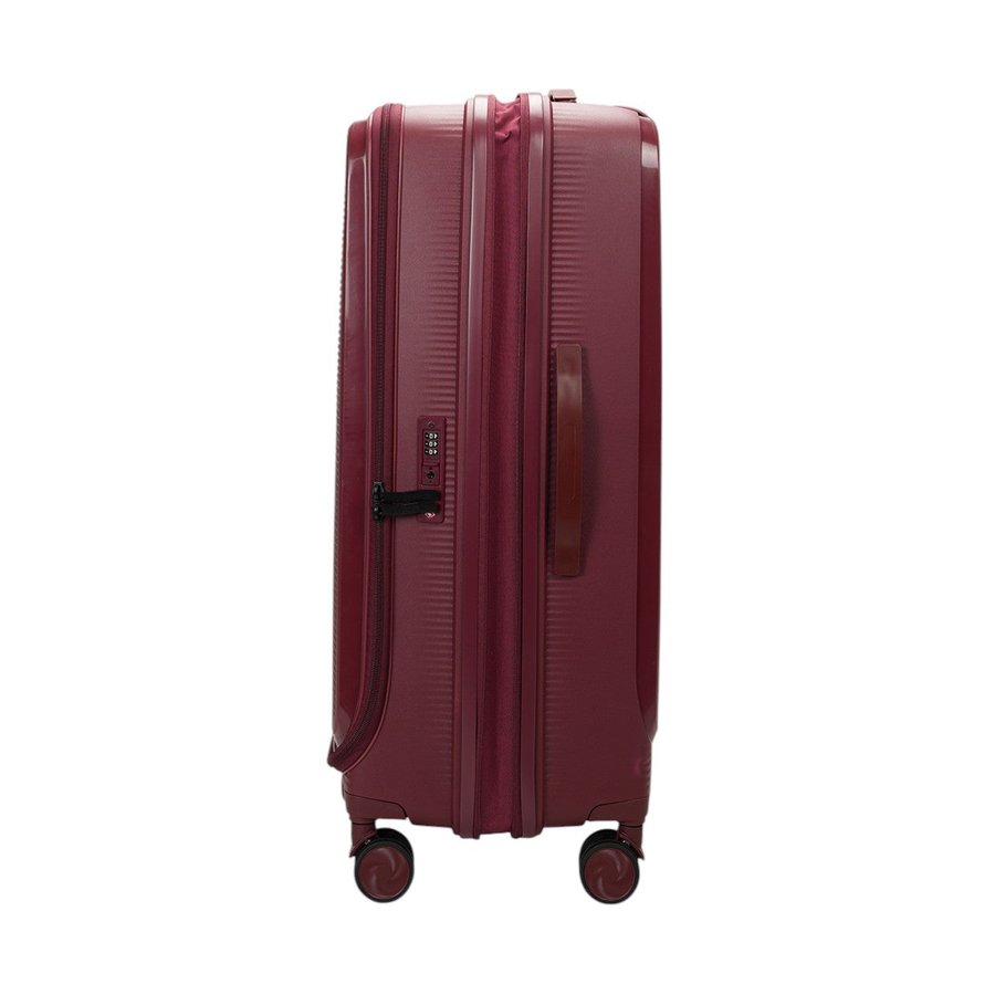 Caselite Venture 76cm Top Open Hardside Checked Suitcase Dark Red Dark Red