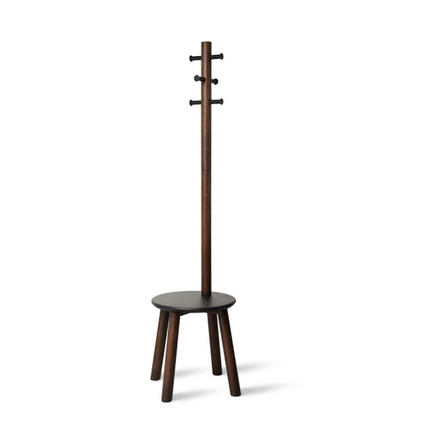 Umbra Pillar Stool with Built-In Coat Rack Black/Walnut Black/Walnut