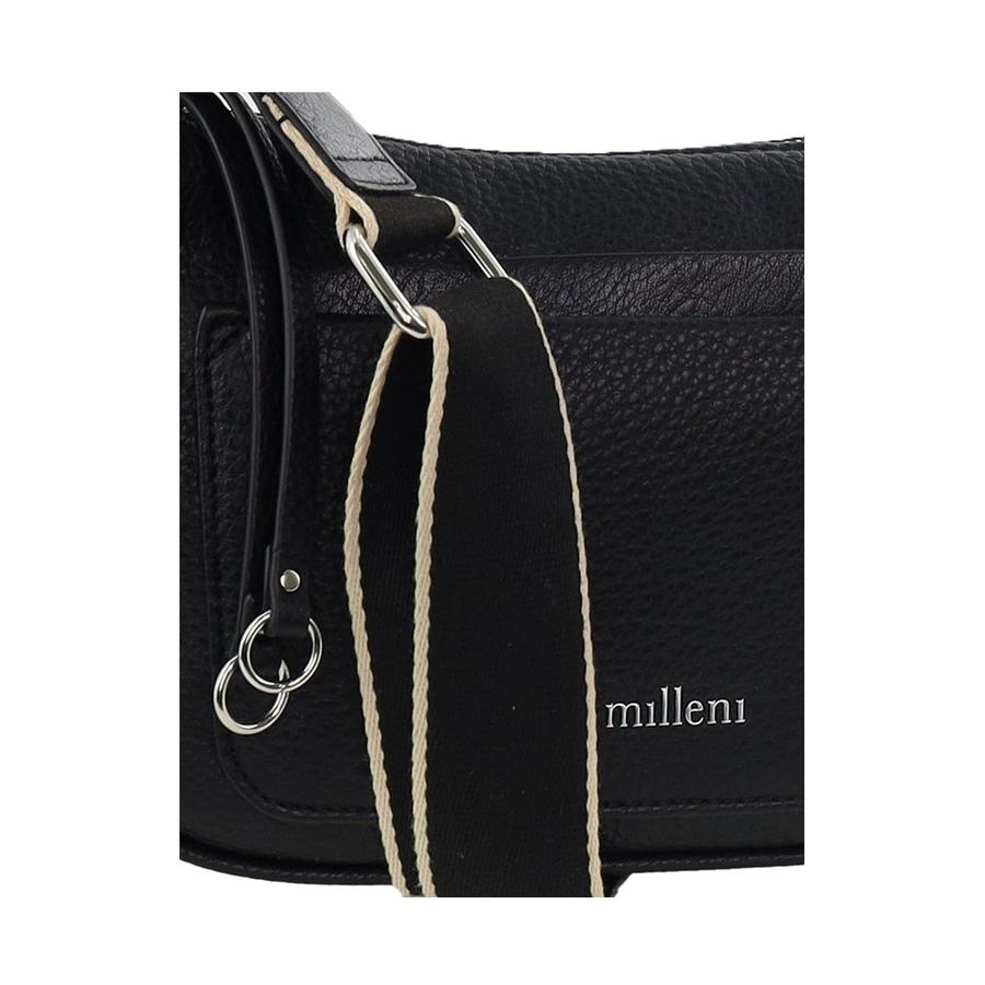 Milleni Serra Ladies Vegan Leather Fashion Everyday Crossbody Black Black