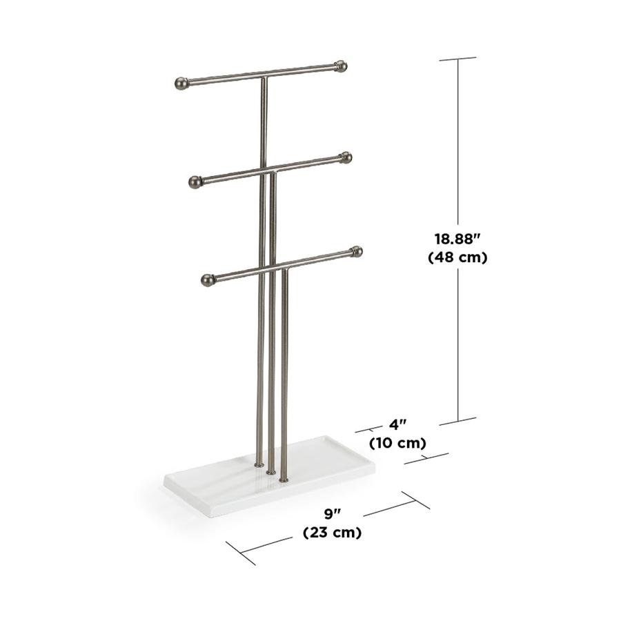 Umbra Trigem Jewellery Stand Organiser White/Nickel White/Nickel