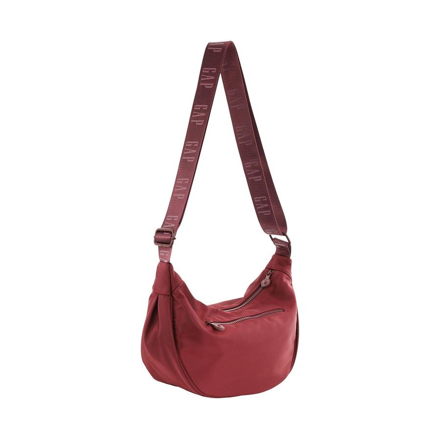 Gap Avaya Ladies Nylon Crescent Crossbody Bag Wine Wine