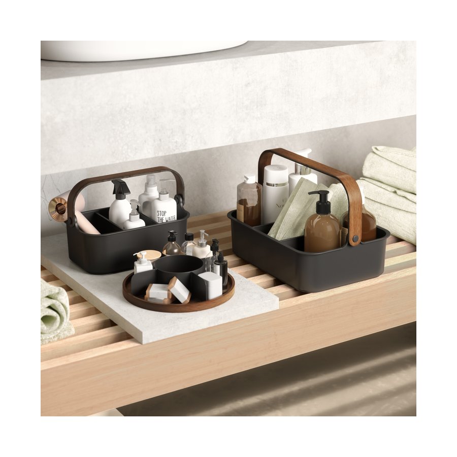 Umbra Bellwood Small Stackable Bin Black/Walnut Black/Walnut