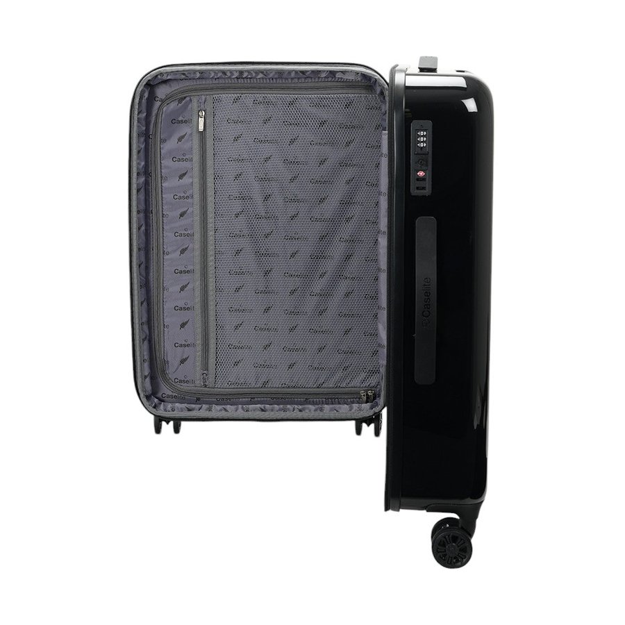 Caselite NZ Kiwi 67cm Hardside Checked Suitcase Black Black