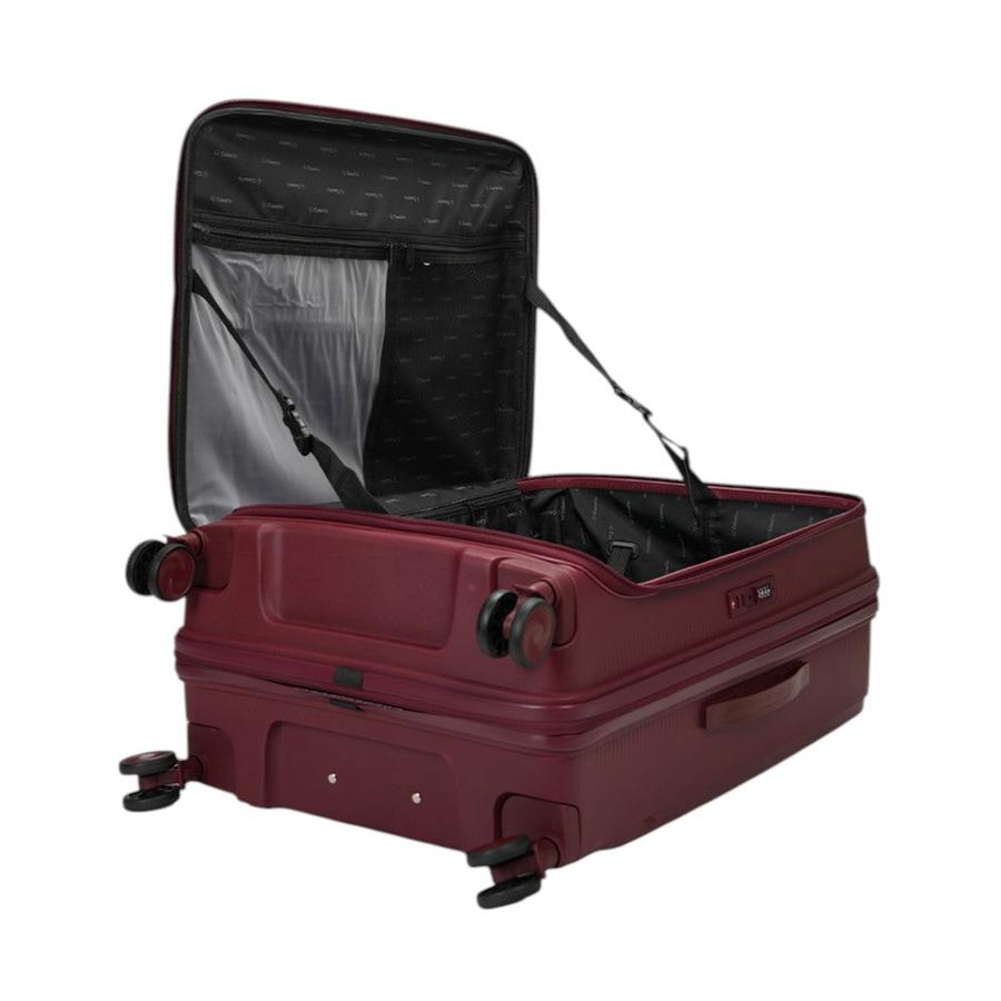 Caselite Venture 57cm, 66cm & 76cm Top Open Hardside Luggage Set Dark Red Dark Red