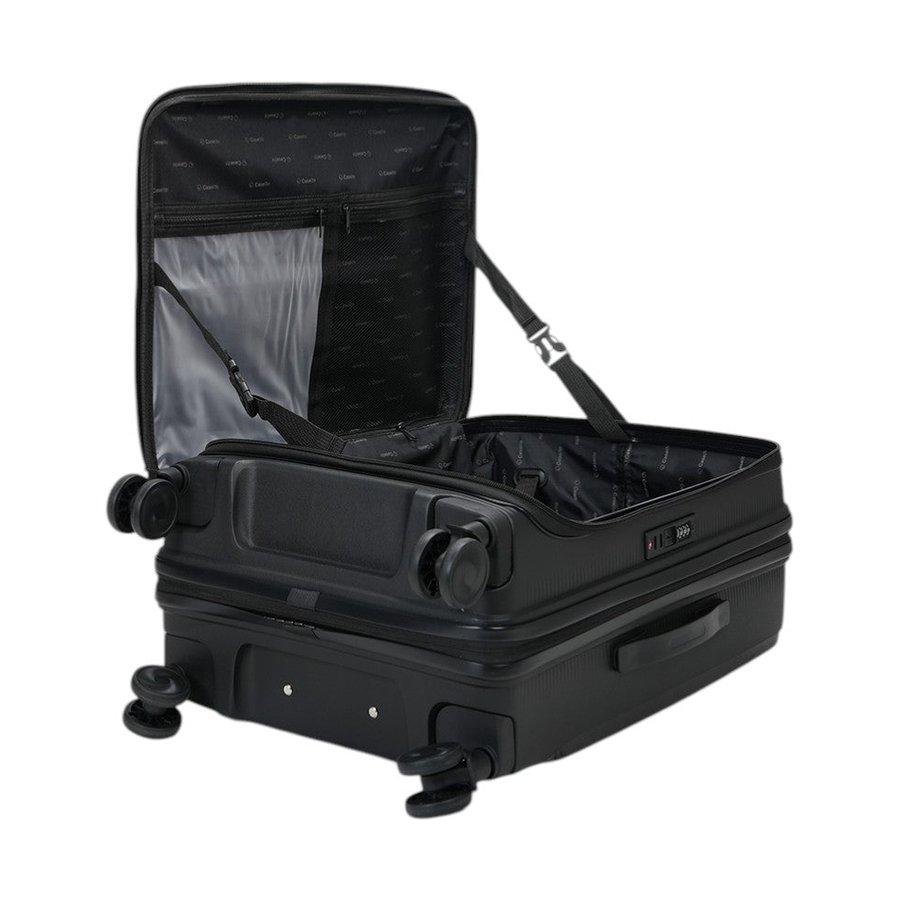 Caselite Venture 66cm Top Open Hardside Checked Suitcase Black Black